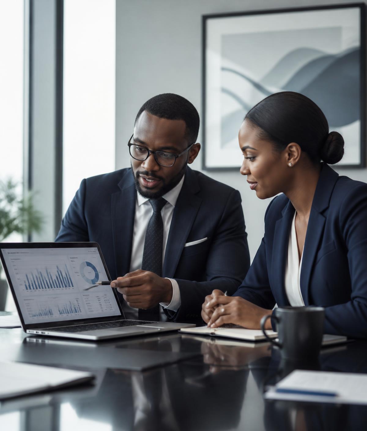 Consultants Audex International analysant des indicateurs financiers